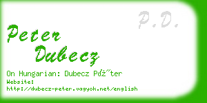 peter dubecz business card
